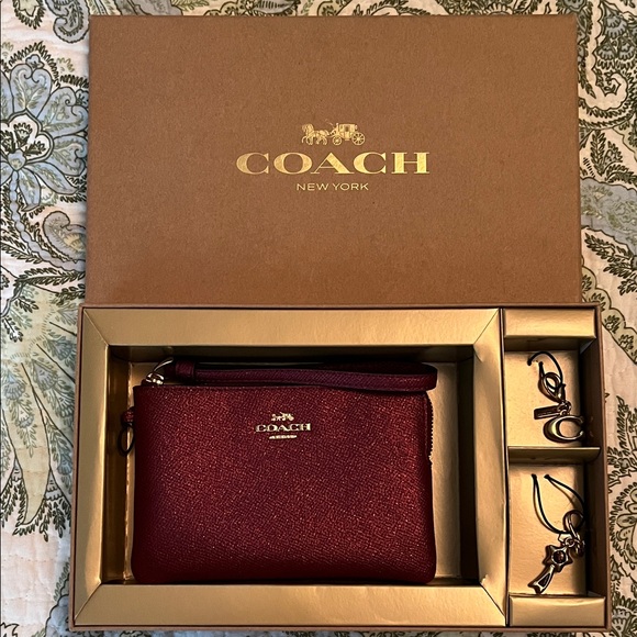 Coach Handbags - Coach Wristlet Gift Set glitter charms gold